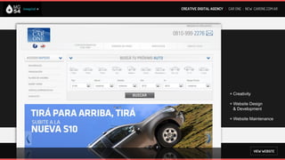 CREATIVE DIGITAL AGENCY I CAR ONE : INTEGRAL DIGITAL AGENCY




                            + Business Consulting

                            + Estrategy

                            + Creativity

                            + Social Media

                            + Performance




                                             VIEW THE CASE
 