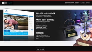 CREATIVE DIGITAL AGENCY I AWARDS : ZURICH




AMAUTA 2011 - BRONZE
Latin american Maximum award
for Interactive & Direct Marketing


AMDIA 2010 - BRONZE
Interactive & Direct Marketing
Argentine Association

ZURICH SEGUROS
“Beneficios” Promo
Automobile Insurance



CATEGORY
Internet Campaigns
eMarketing/eCommerce
B2C




 VIEW THE CASE
 