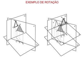 EXEMPLO DE ROTAÇÃO



                             xz                                                    xz
                                                                        A’2
                                                                               A’
     A2                                                A2
                                                   e                                B’2
                                                                  C’2                B’
                    A                                             A
               B2                                                B2
                                      α                                  C’               α
    C2                                             C2

          C                                                 C
                         B                                                     B
                                                                                    B’1            θ
                                                                              A’1
                                                                        C’1

x                                              x
          C1                                                C1
                A1                                                 A1
                        B1                                                    B1
                                          xy                                                  xy
 