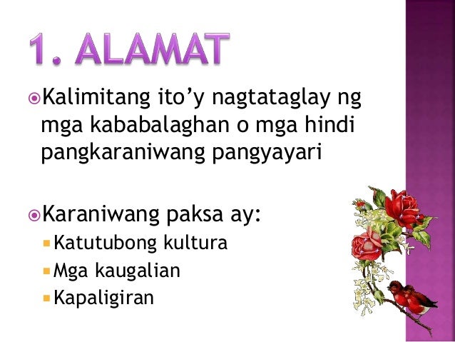 halimbawa ng alamat Sa isang lupain ng sariwa, maraming na may kanya- kanyang kagandahang taglay ay nakatira doonsubalit may isang gulay na may maputlang maputlang kulay, at ang kanyang lasang taglay ay di mapaliwanagisang araw may nabuo siyang isang maitim na balaknang sumpait and gabi,kinuha ni ampalaya ang lahat ng mga magagandang katangian ng mga gulaynung napansin ng. halimbawa ng alamat Sa isang lupain ng sariwa, maraming na may kanya- kanyang kagandahang taglay ay nakatira doonsubalit may isang gulay na may maputlang maputlang kulay, at ang kanyang lasang taglay ay di mapaliwanagisang araw may nabuo siyang isang maitim na balaknang sumpait and gabi,kinuha ni ampalaya ang lahat ng mga magagandang katangian ng mga gulaynung napansin ng.