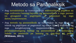 Mga Bahagi ng Pagsusuri ng Pananaliksik (Modyul - Copy.pptx