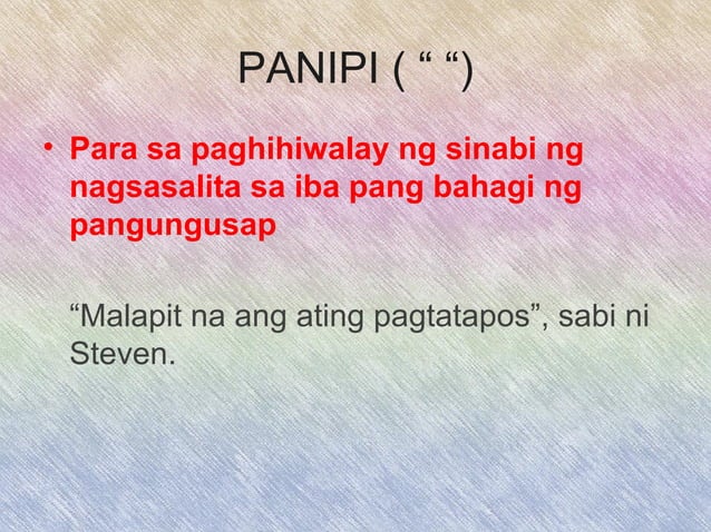 Mga bantas (PUNCTUATIONS) grade 5 | PPT