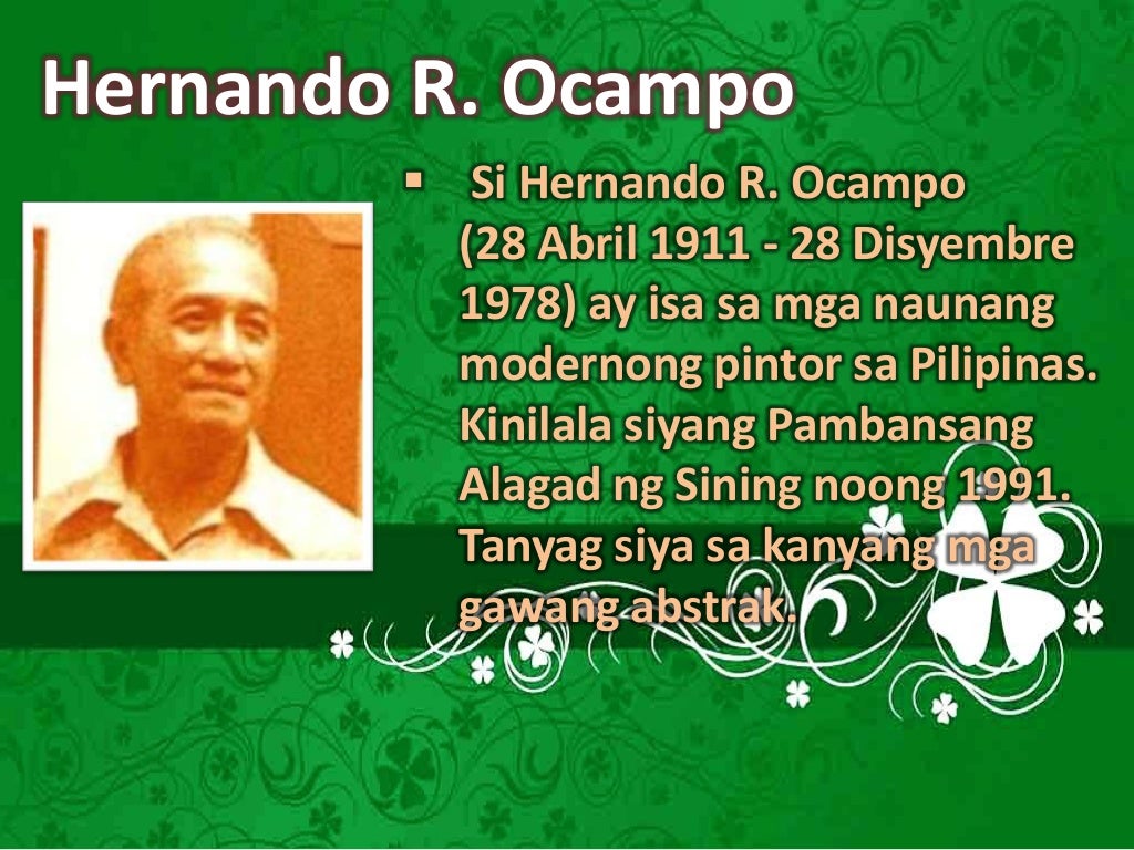 Mga Kilalang Tao Sa Mindanao Mga Bantog na Pilipinong Pintor at Iskultor