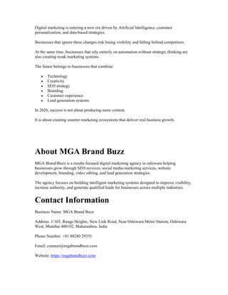 MGA Brand Buzz Guide to AI Driven Digital Marketing Growth in 2026 | PDF