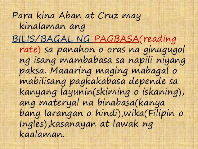 Pagbasa sa filipino