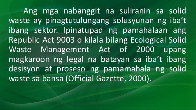 Mga Suliranin Sa Solid Waste Ng Aking Pamilya Ano Ang Kahulugan Ng Solid Waste – Halimbawa
