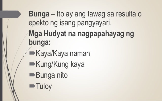 Filipino 8 Mga Hudyat ng Sanhi at Bunga ng Mga Pangyayari