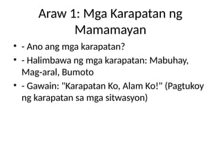 Karapatan Example Mga_Karapatan_at_Tungkulin.powerpointgr4 | PPTX