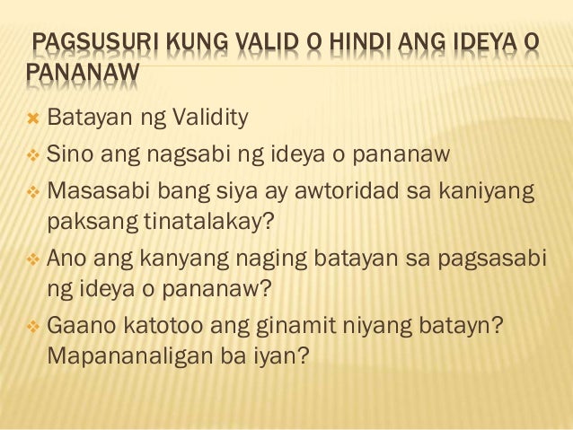 Suriin Mo Kung Ang Pahayag Ay Isang Katotohanan O Opinyon Mga kasanayan sa Akademikong Pagbasa