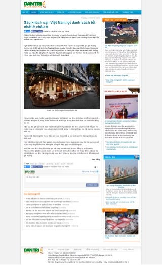  MGallery La Residence Huế Là Một trong 15 Khách sạn Tốt nhất Đông Nam Á do Tạp chí Conde Nast Traveler bình chọn trong năm 2015, Dân Trí
