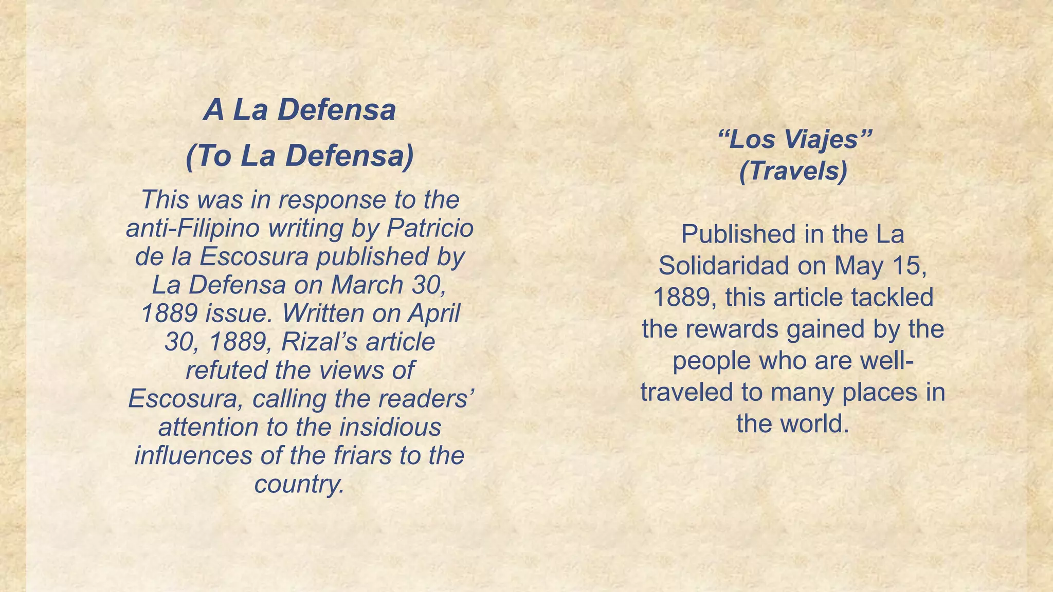 Mga Akda/Naisulat ni Dr. Jose Rizal | PPTX