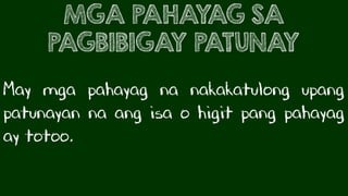 MGA PAHAYAG SA PAGBIBIGAY PATUNAY FIL 7 | PDF