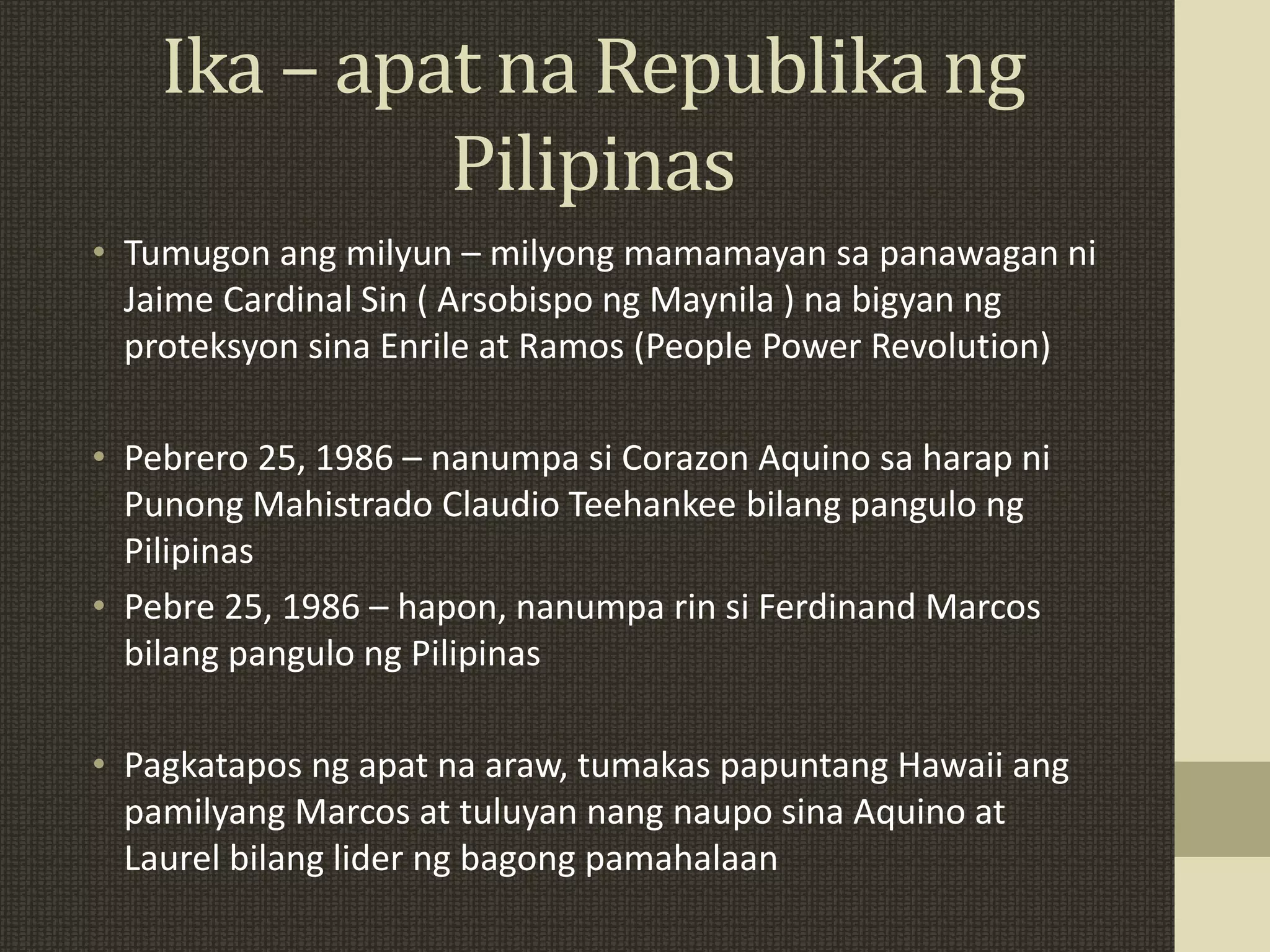 Mga Programa Mga Pangulo ng Pilipinas | PPTX