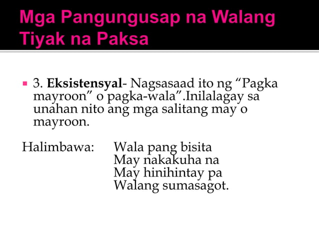 Mga pangungusap na walang paksa | PPTX
