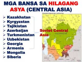 Mga rehiyon sa asya | PPTX