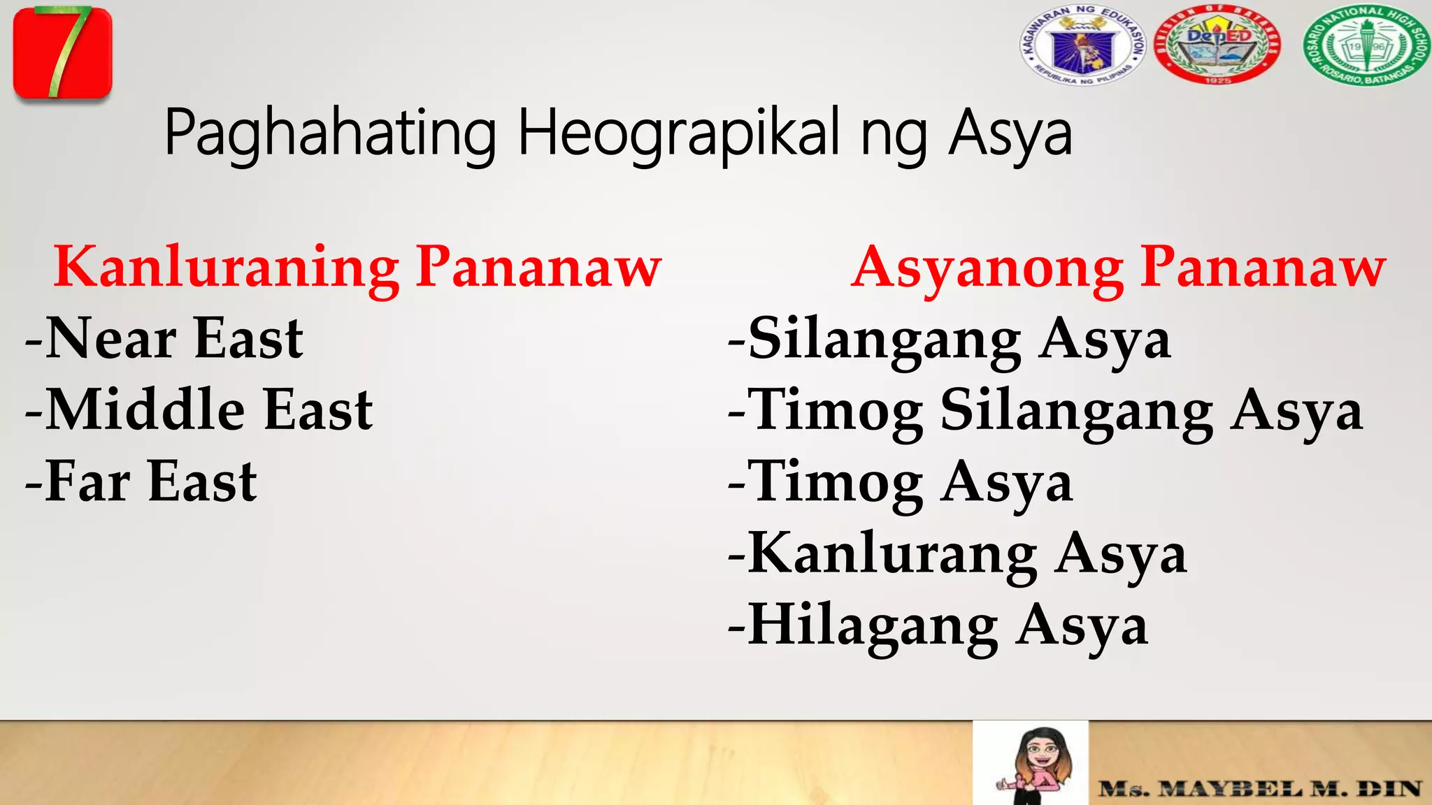 Api Asya Mga Rehiyon sa Asya | PPTX