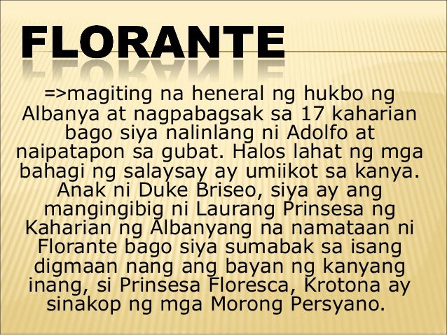 Mga Mahahalagang Tauhan Sa Florante At Laura