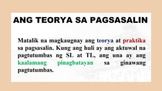 Parallelism Tagalog MGA TEORYA SA PAGSASALIN, FORMAL VS DYNAMIC EQUIVALENCE, SEMANTIC VS ...