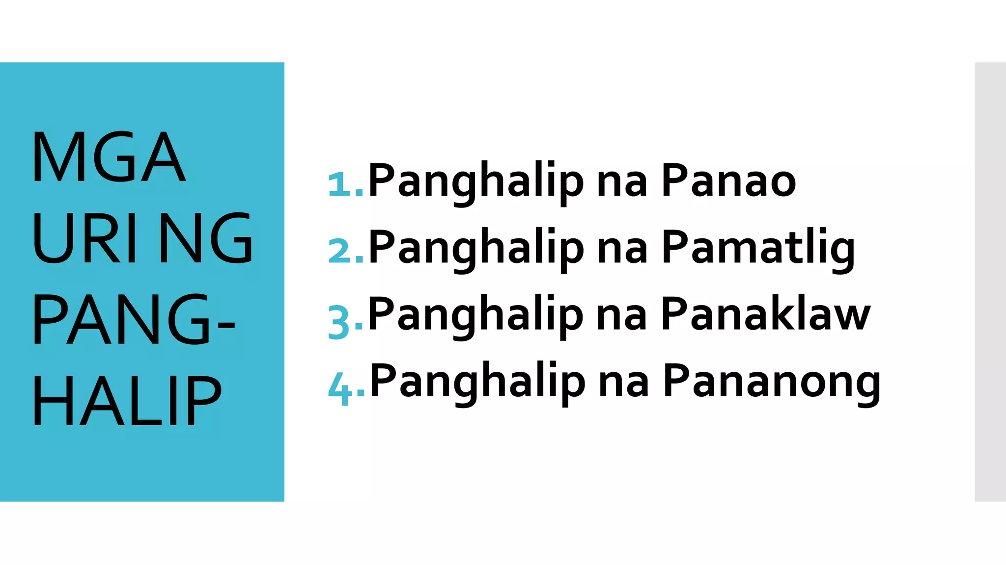 Mga Uri ng Panghalip | PPTX