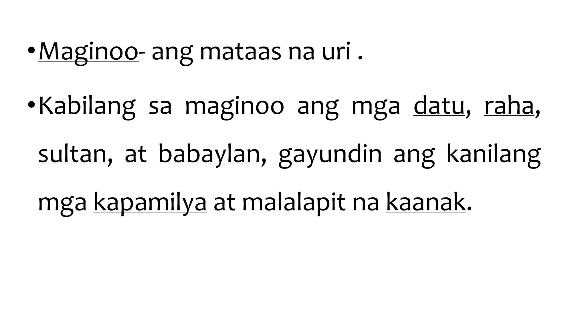 Mga Uring Panlipunan sa Barangay at Sultanato | PPTX