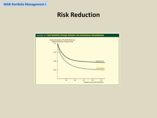 MGB Portfolio Management I 
Risk Reduction 
 