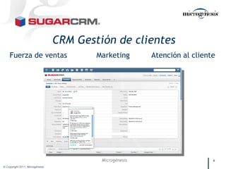 CRM Gestión de clientes Fuerza de ventas Marketing Atención al cliente 