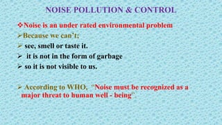Noise Pollution and Control in Mines | PPTX