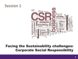 samedi 13 février 2016
2
2
22
Session 1
Facing the Sustainability challenges:
Corporate Social Responsibility
 