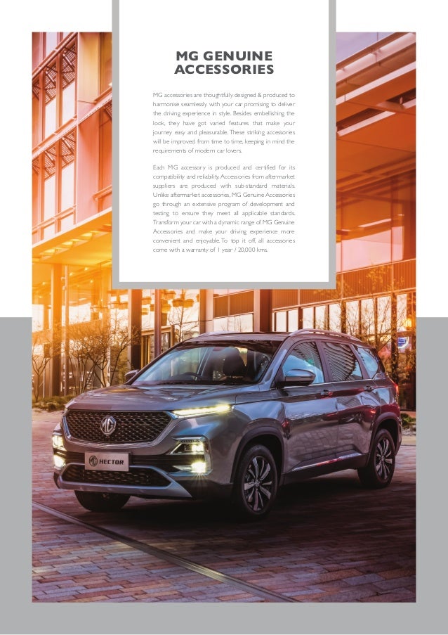 Mg Hector Accessories Price List