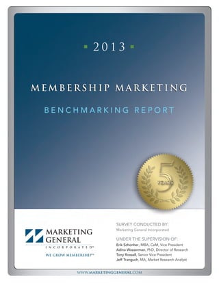 www.marketinggeneral.com
SURVEY CONDUCTED BY:
Marketing General Incorporated
UNDER THE SUPERVISION OF:
Erik Schonher, MBA, CeM, Vice President
Adina Wasserman, PhD, Director of Research
Tony Rossell, Senior Vice President
Jeff Tranguch, MA, Market Research Analyst
 