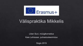 Müügikorraldaja ja puhastusteenindaja erialade õpiränne Soomes: Lilian Suvi ja Kaie Lehissaar