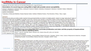 7/1/2016 6:38 AM 26
lncRNAs In Cancer
 