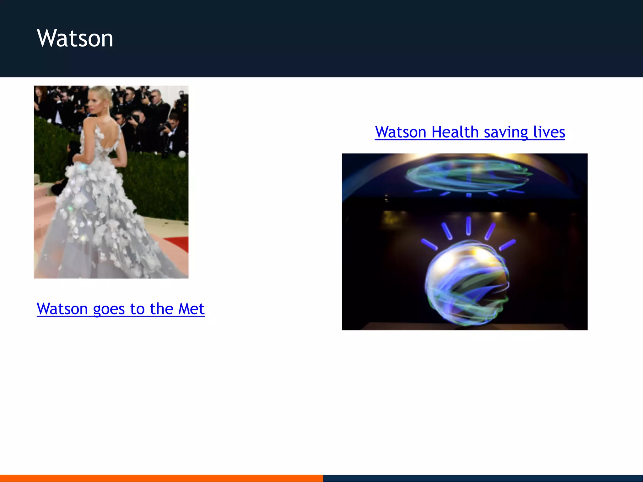 Watson
Watson goes to the Met
Watson Health saving lives