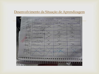 
Desenvolvimento da Situação de Aprendizagem
 