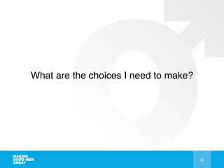 13
What are the choices I need to make?
 