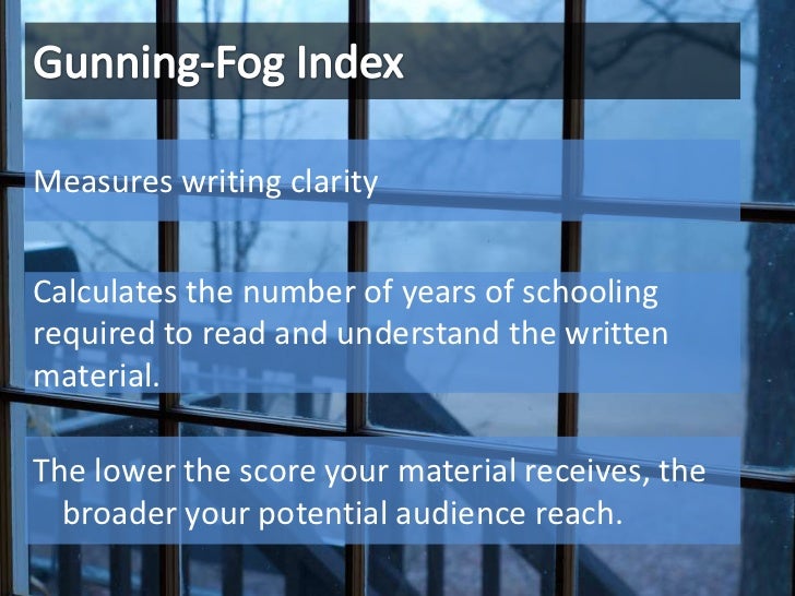 Fog index how to write clearly