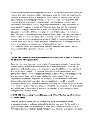 Mgmt 591 entire course leadership and organization behavior keller PDF Mgmt 591 entire course leadership and organization behavior keller PDF