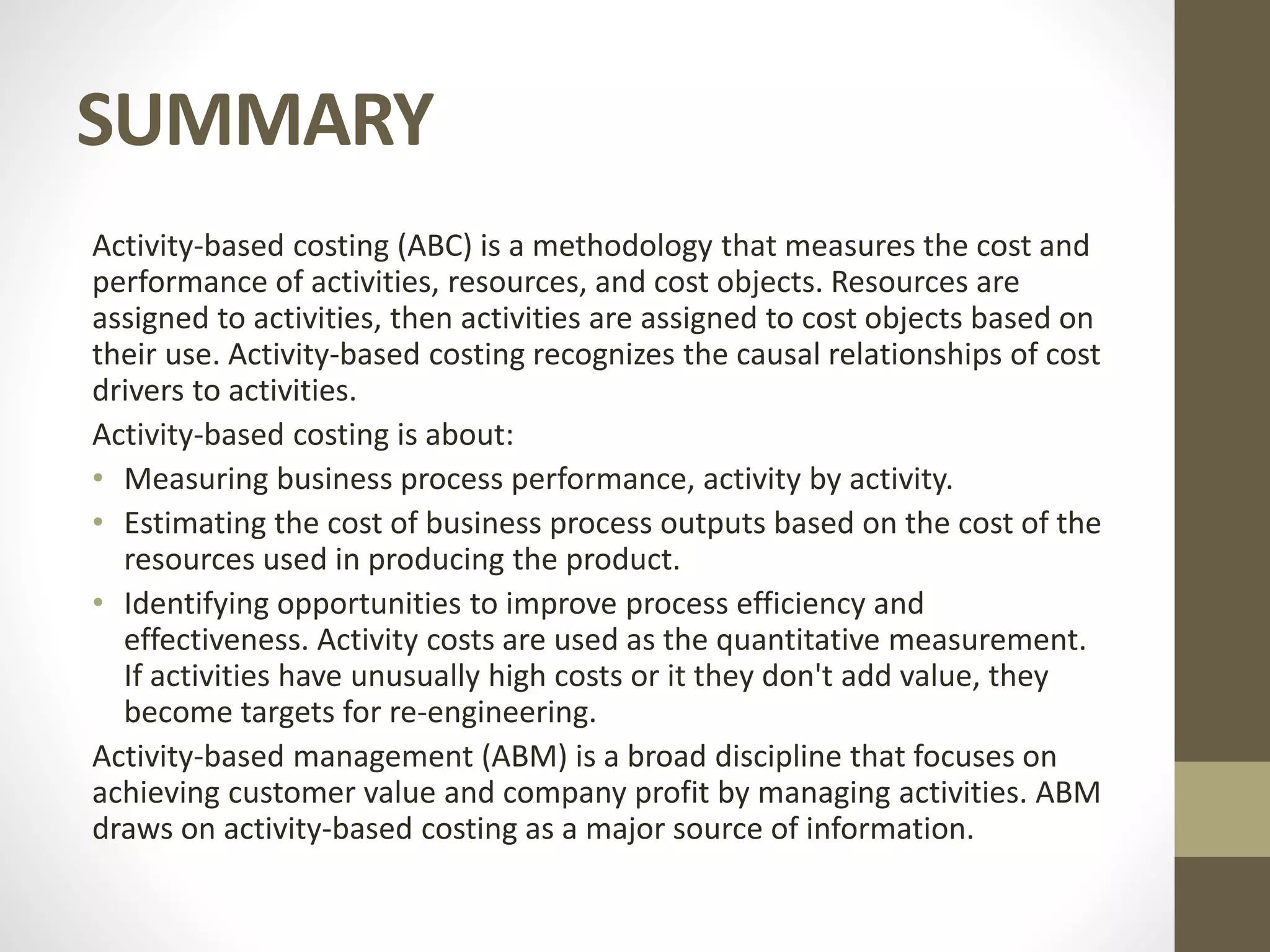 Chapter 11 : Activity Based Costing and Accounting Information | PPTX