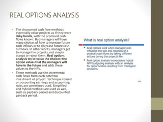 Real Options Analysis Example Management Accounting Chapter 12 : Budgeting | PPTX