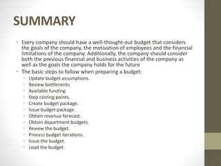 Management Accounting Chapter 12 : Budgeting | PPTX