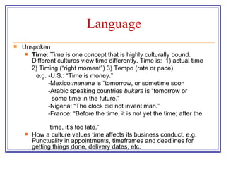 Time And Language Mgnt4670 Ch 3 Differences In Culture | PPT