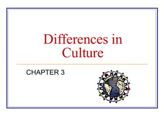 Differences in Culture CHAPTER 3 