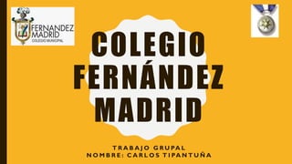 COLEGIO
FERNÁNDEZ
MADRID
T R A B A J O G R U PA L
N O M B R E : C A R L O S T I PA N T U Ñ A
 