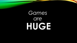 Games
are
HUGE
 