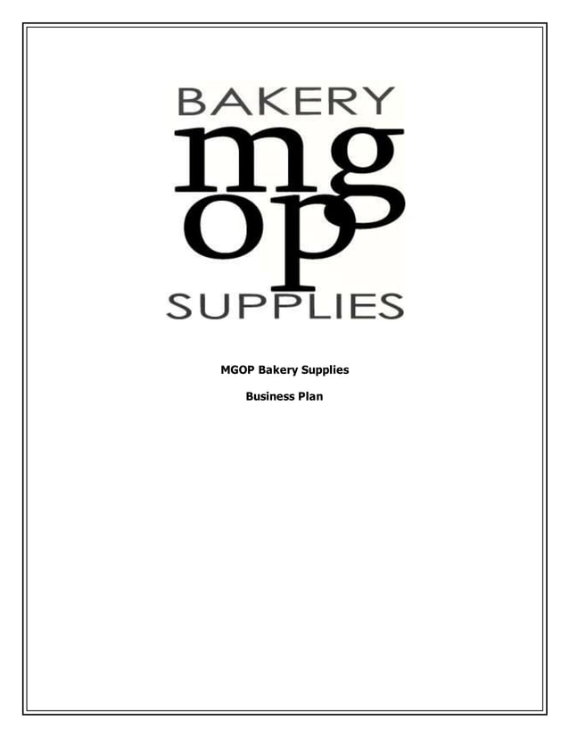 Business Plan MGOP Bakery Supplies PDF