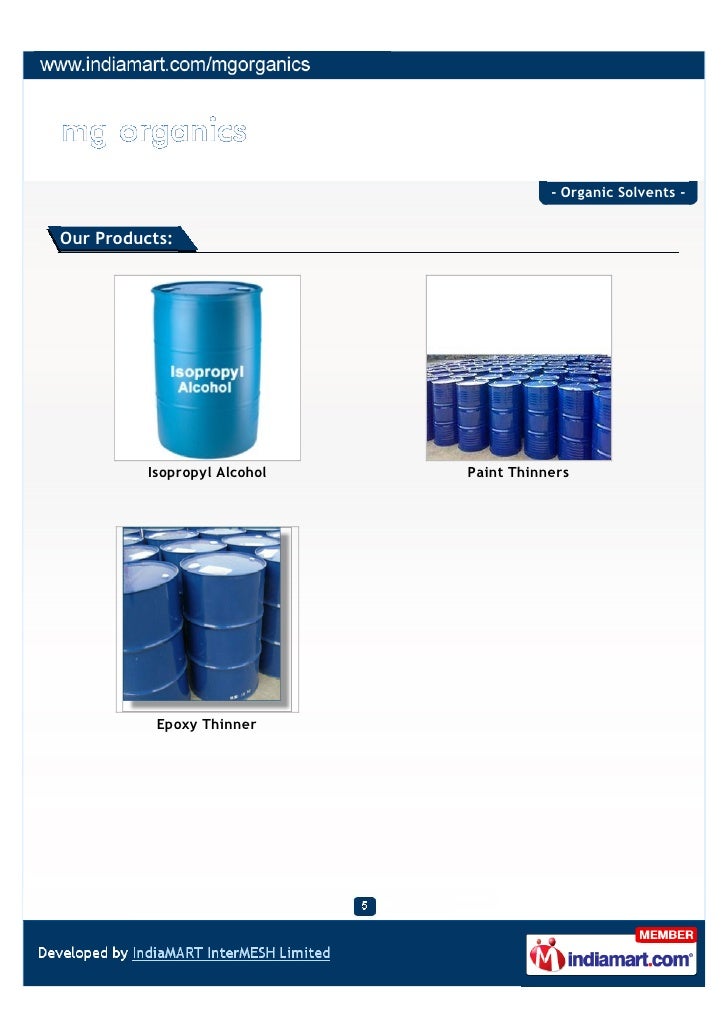 M. G. Organics Private Limited, Noida, Organic Solvents