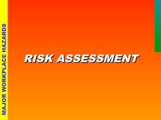 MAJOR WORKPLACE HAZARDS 
RRIISSKK AASSSSEESSSSMMEENNTT 
 