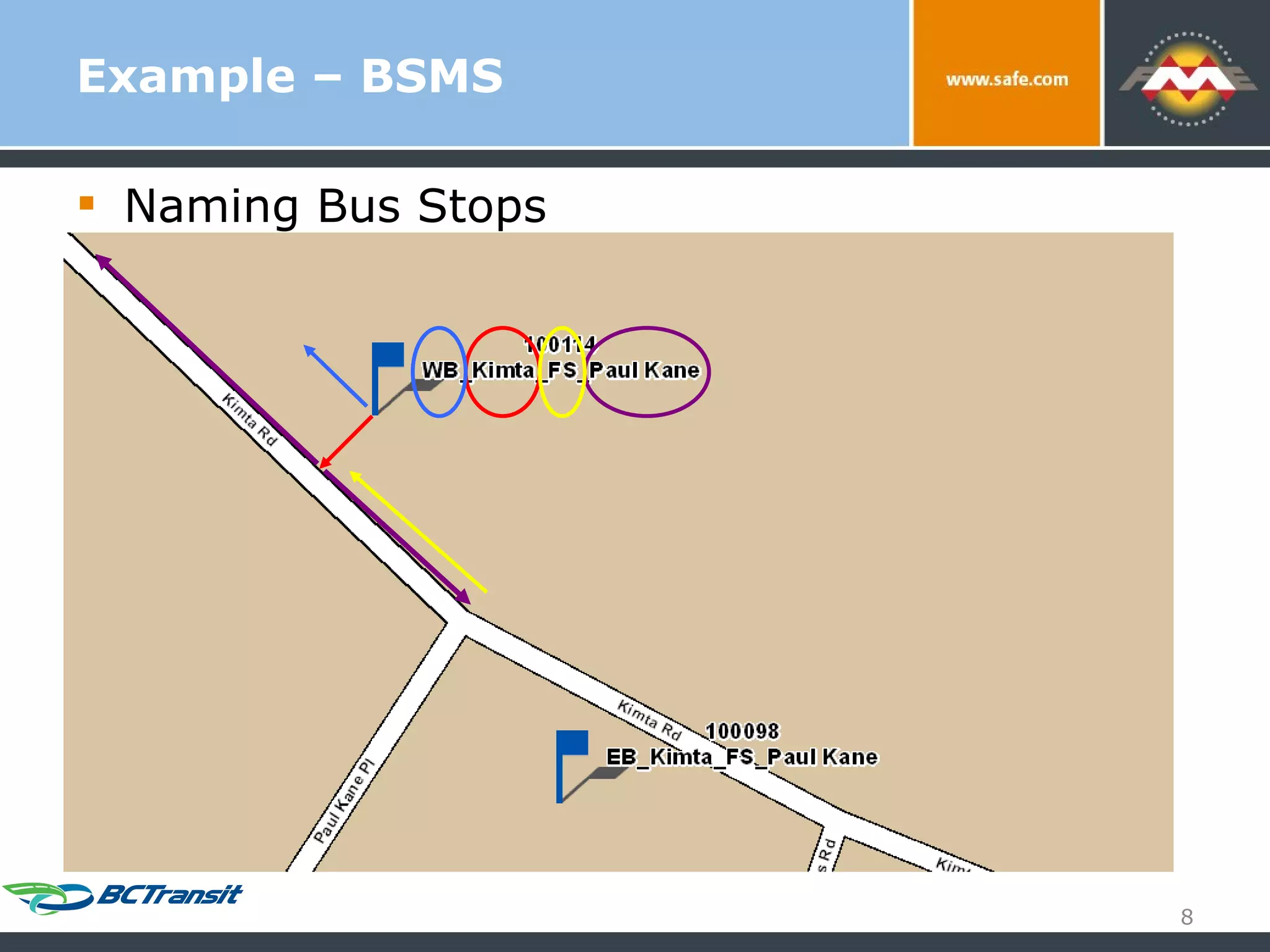 Example – BSMS Naming Bus Stops 