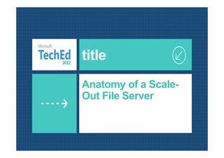 title
Anatomy of a Scale-
Out File Server
 