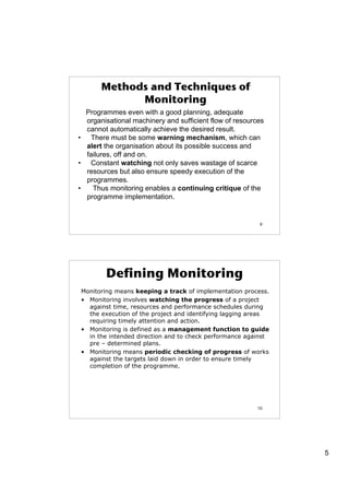 Method 9 Monitoring MGSLG Monitoring and Evaluation as a Function of Management | PDF